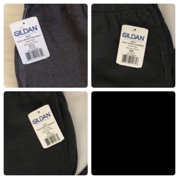 New Gildan Closed Bottom Gray Sweatpants w Pocket - Picture 5 of 12